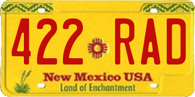 NM license plate 422RAD