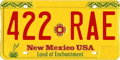 NM license plate 422RAE