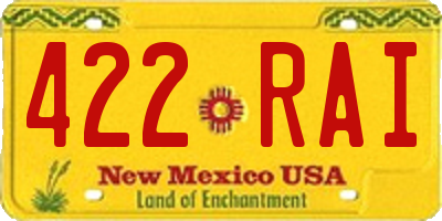 NM license plate 422RAI