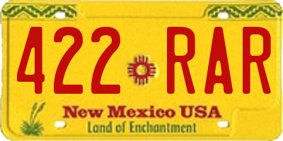 NM license plate 422RAR