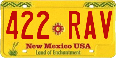 NM license plate 422RAV