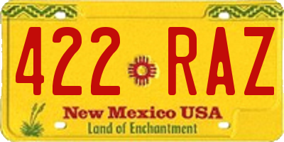 NM license plate 422RAZ