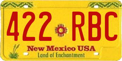 NM license plate 422RBC