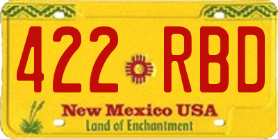 NM license plate 422RBD