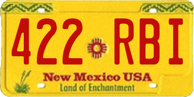 NM license plate 422RBI