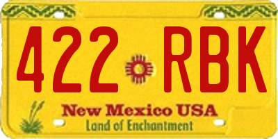 NM license plate 422RBK