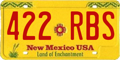 NM license plate 422RBS