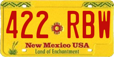 NM license plate 422RBW