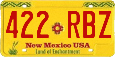 NM license plate 422RBZ