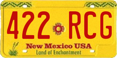 NM license plate 422RCG
