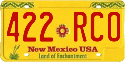 NM license plate 422RCO