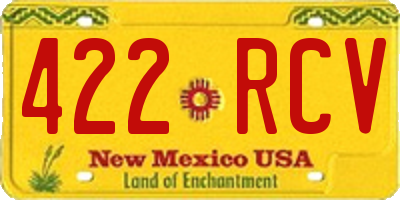 NM license plate 422RCV