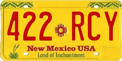 NM license plate 422RCY