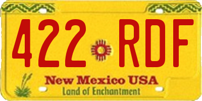 NM license plate 422RDF