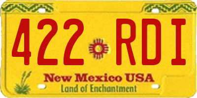 NM license plate 422RDI