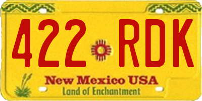 NM license plate 422RDK