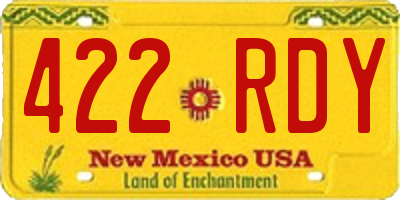 NM license plate 422RDY