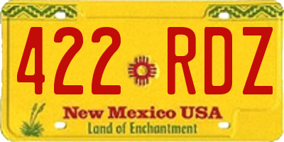 NM license plate 422RDZ