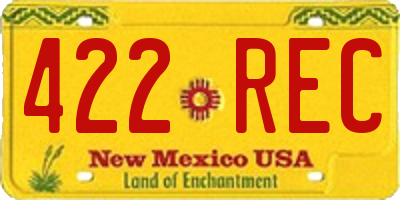NM license plate 422REC