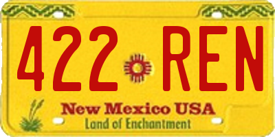 NM license plate 422REN