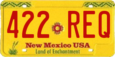 NM license plate 422REQ