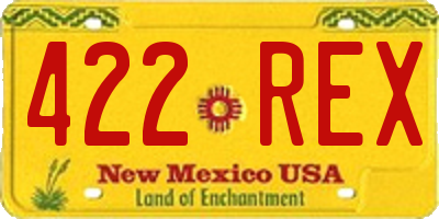 NM license plate 422REX