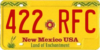 NM license plate 422RFC