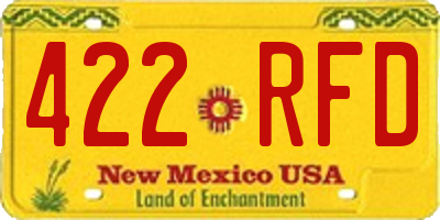 NM license plate 422RFD