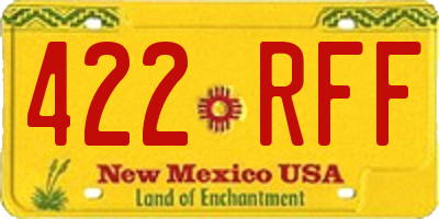 NM license plate 422RFF