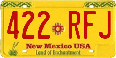 NM license plate 422RFJ