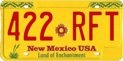 NM license plate 422RFT