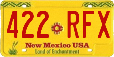 NM license plate 422RFX