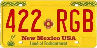 NM license plate 422RGB
