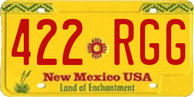 NM license plate 422RGG