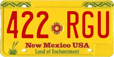 NM license plate 422RGU