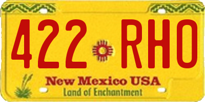 NM license plate 422RHO