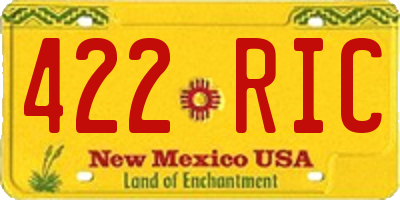 NM license plate 422RIC