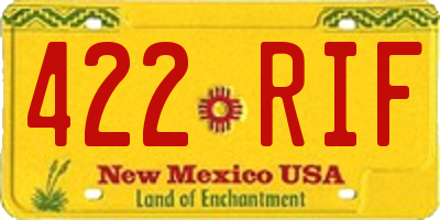 NM license plate 422RIF
