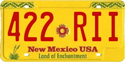 NM license plate 422RII