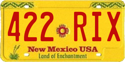 NM license plate 422RIX