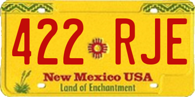NM license plate 422RJE