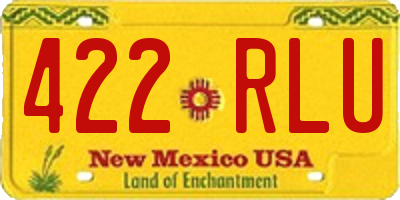 NM license plate 422RLU