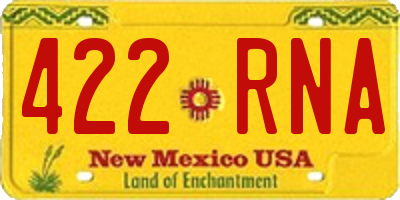 NM license plate 422RNA