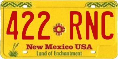 NM license plate 422RNC
