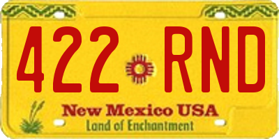 NM license plate 422RND