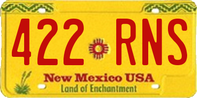 NM license plate 422RNS