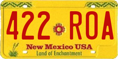 NM license plate 422ROA
