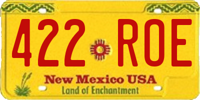 NM license plate 422ROE
