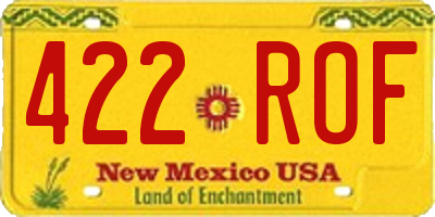 NM license plate 422ROF
