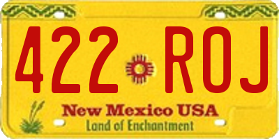 NM license plate 422ROJ